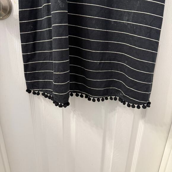 Women's Anthropologie Sundry Stripe Tank Dress Pom Pom Hem Size 1 (Small) - Picture 4 of 4